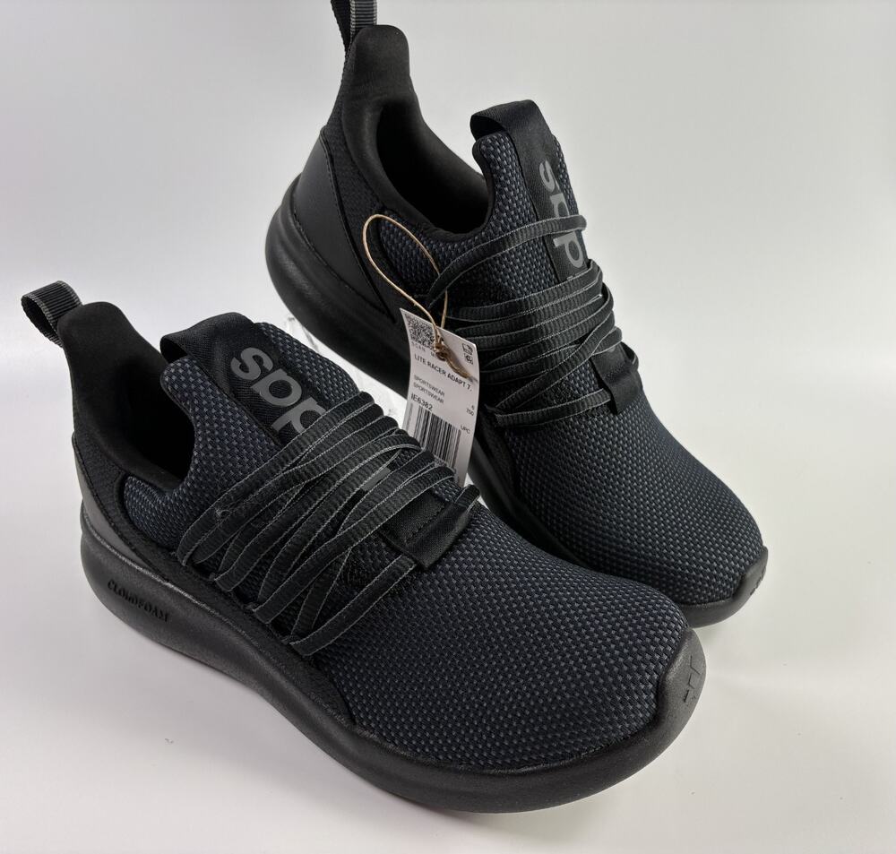 Adidas Lite Racer Adapt 7.0 Black Slip On Sneakers Women's Size 6.5 New IE6382